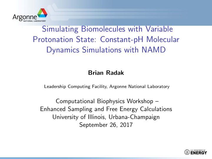 simulating biomolecules with variable protonation state