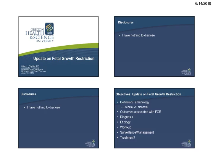 update on fetal growth restriction