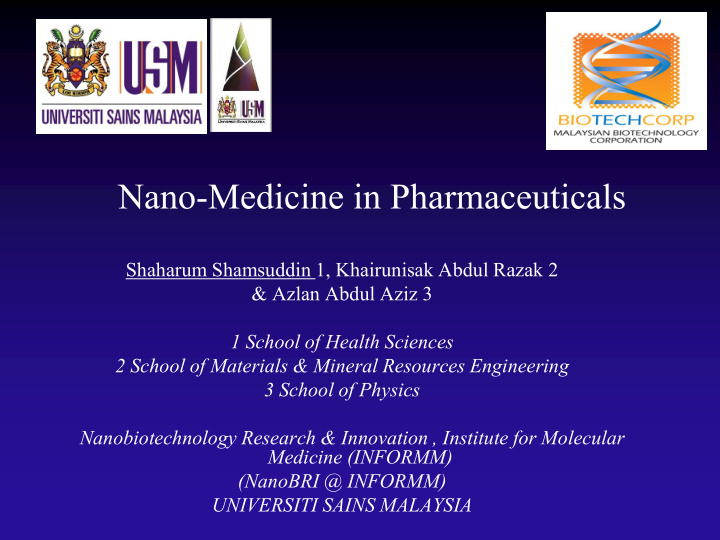 nano medicine in pharmaceuticals