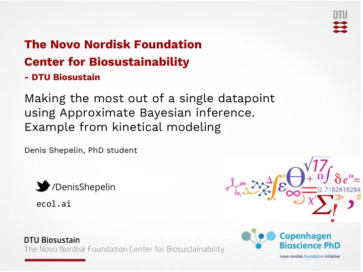 the novo nordisk foundation center for biosustainability