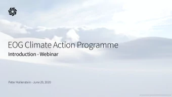 EOG Climate Action Programme  Introduction - Webinar  Peter Hollenstein - June 29, 2020