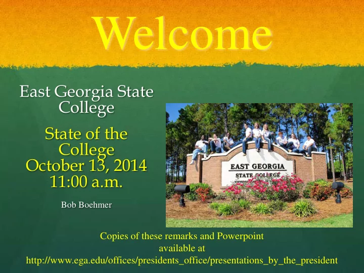 welcome