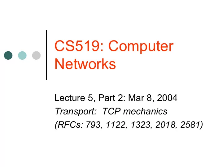 cs519 computer networks