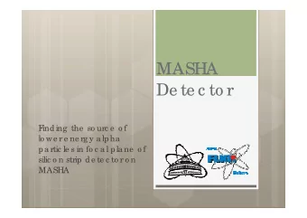 MASHA  De te c to r  F  ind ing  the  so urc e  o f  lo we r e ne rg y alpha  pa rtic le s in fo c