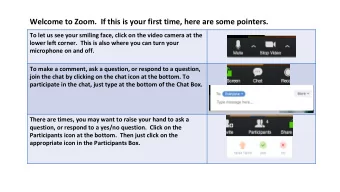 Welcome to Zoom.  If this is your first time, here are some pointers.  To let us see your smiling