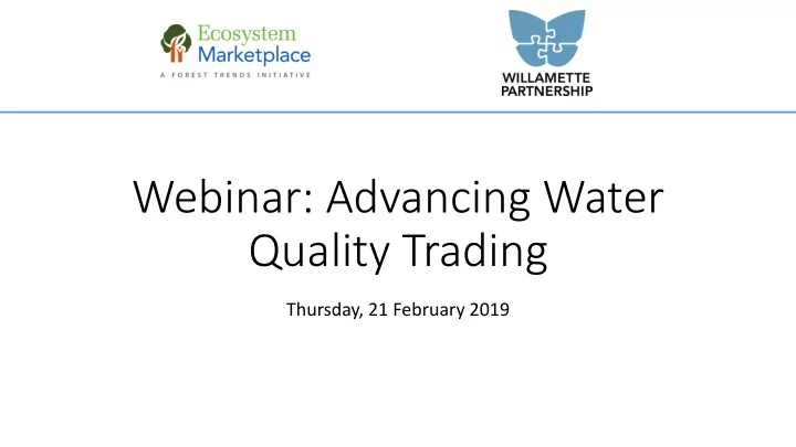webinar advancing water