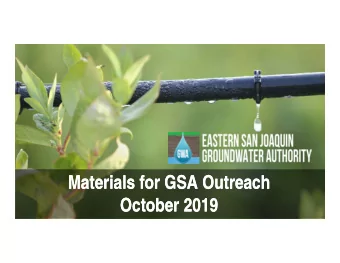 Materials for GSA Outreach  Materials for GSA Outreach  October 2019  October 2019  GSP Topics
