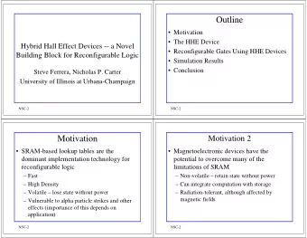 Outline   Motivation   The HHE Device  Hybrid Hall Effect Devices -- a Novel
