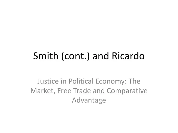 smith cont and ricardo