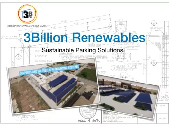 3Billion Renewables  Sustainable Parking Solutions  3BILLION RENEWABLE ENERGY CORP.  Solports