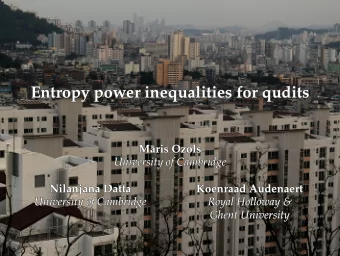 Entropy power inequalities for qudits  Entropy power inequalities for qudits  M  M  aris Ozols