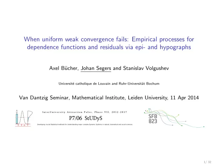 when uniform weak convergence fails empirical processes