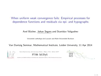 When uniform weak convergence fails: Empirical processes for  dependence functions and residuals