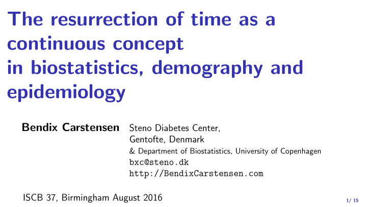 the resurrection of time as a continuous concept in