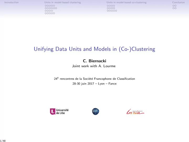 unifying data units and models in co clustering
