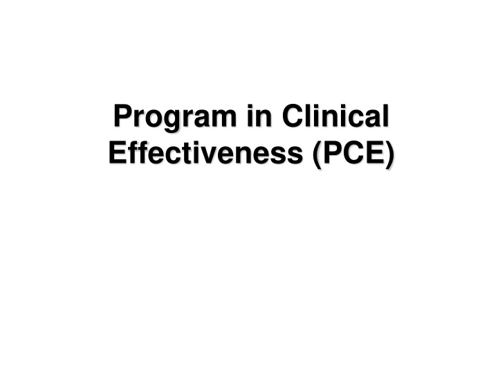 program in clinical effectiveness pce agenda