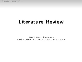 Literature Review  Department of Government  London School of Economics and Political Science
