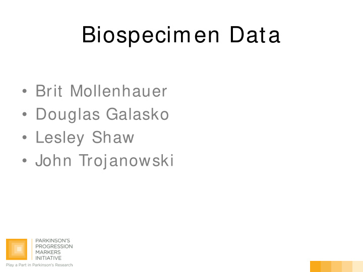 biospecimen data