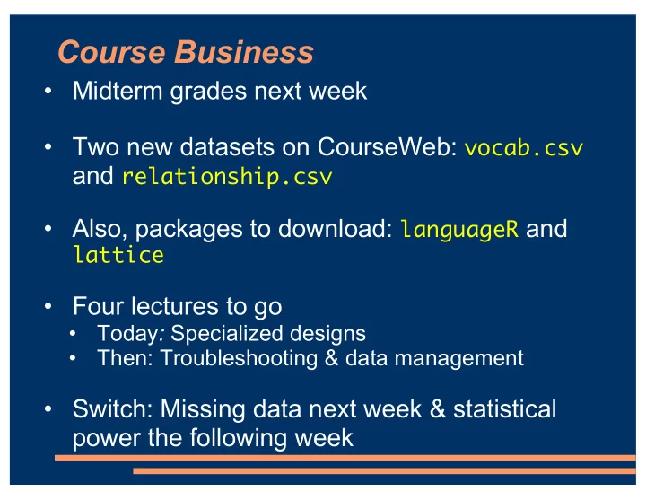 course business