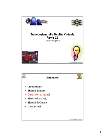 Introduzione alla Realt Virtuale  Parte II  Alberto Borghese  A.A. 2011-2012  1/79