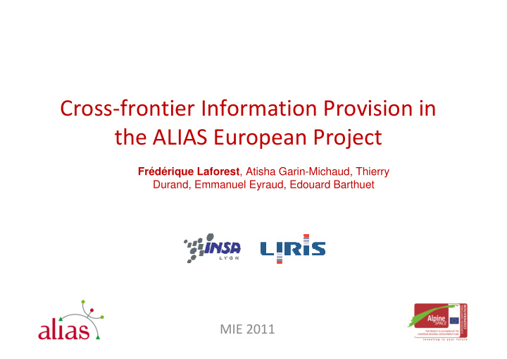cross frontier information provision in the alias