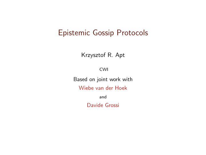 epistemic gossip protocols