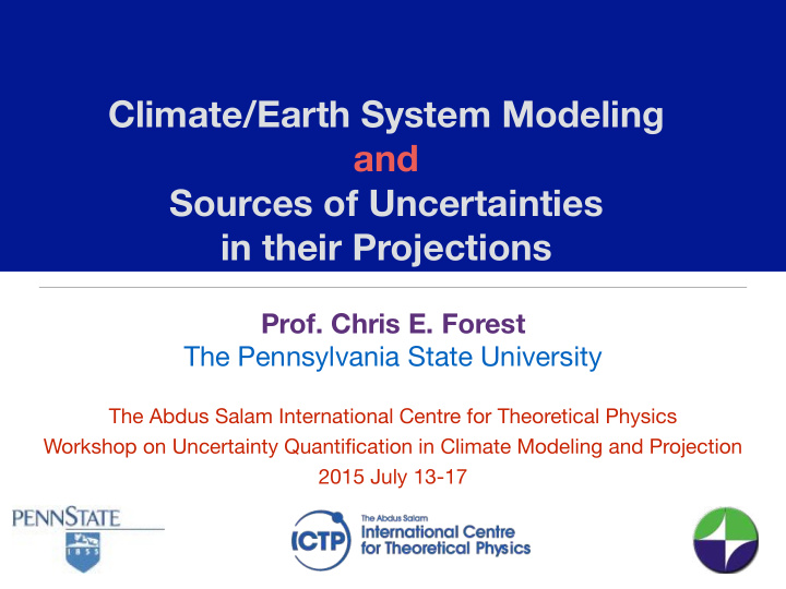 climate earth system modeling and sources of