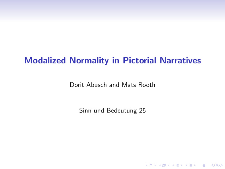 modalized normality in pictorial narratives