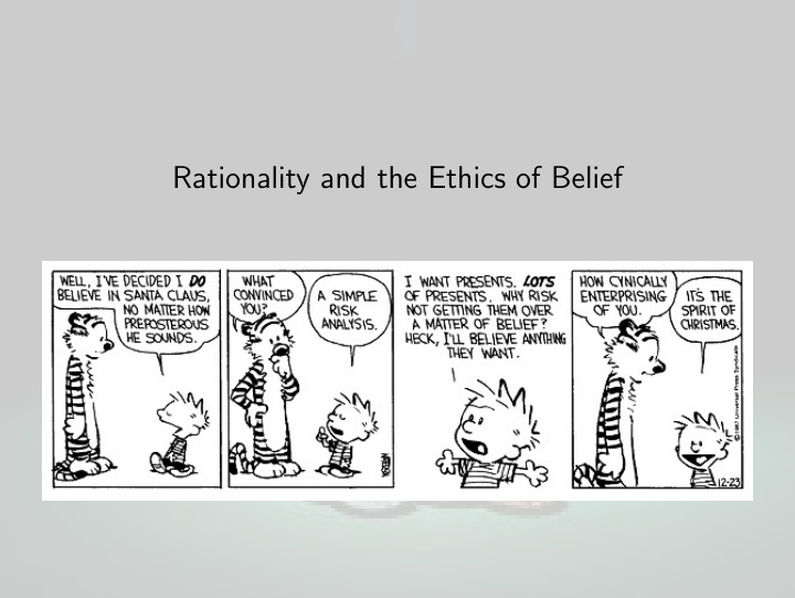 rationality and the ethics of belief faith