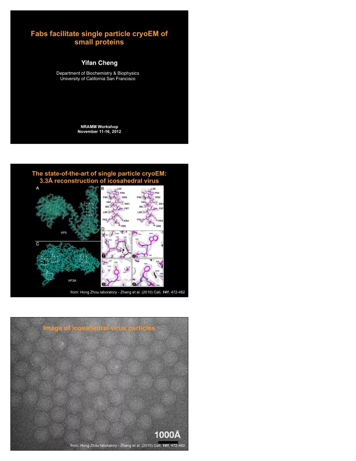 fabs facilitate single particle cryoem of small proteins