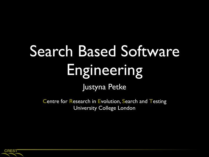 search based software engineering