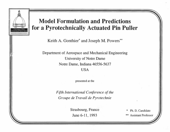 model formulation and predictions
