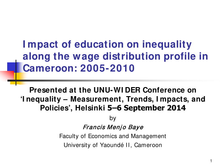 i mpact of education on inequality along the wage