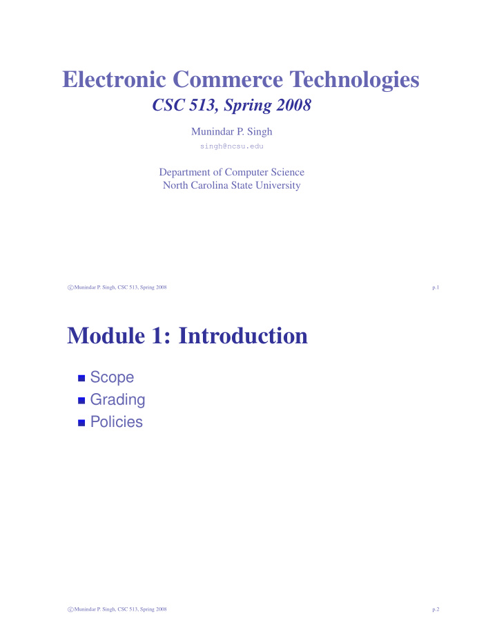 electronic commerce technologies