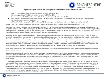 BrightSphere Reports Financial and Operating Results for the First Quarter Ended March 31, 2020