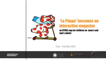 interactive magazine  an HTML5 app for children on  moms and dads tablet! Pisa  31st May