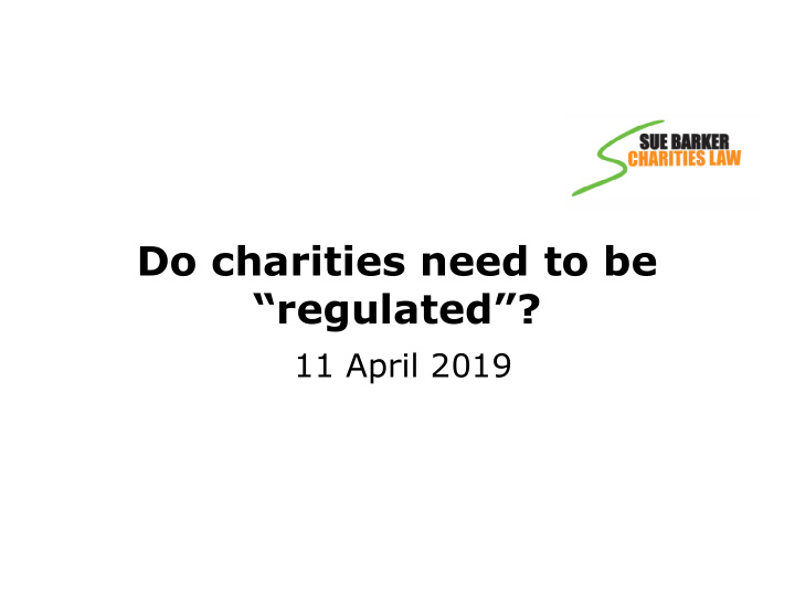 do charities need to be regulated