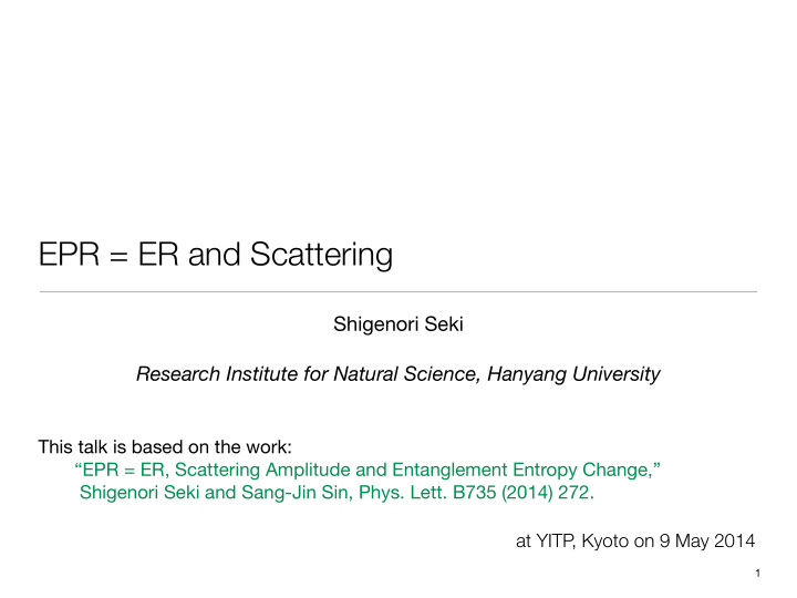 epr er and scattering