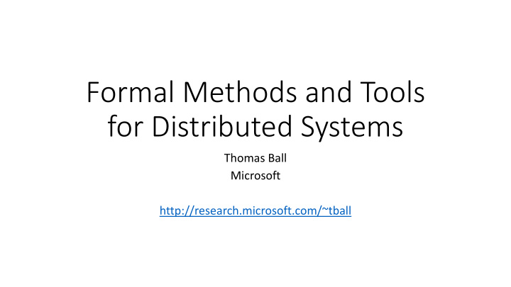 formal methods and tools