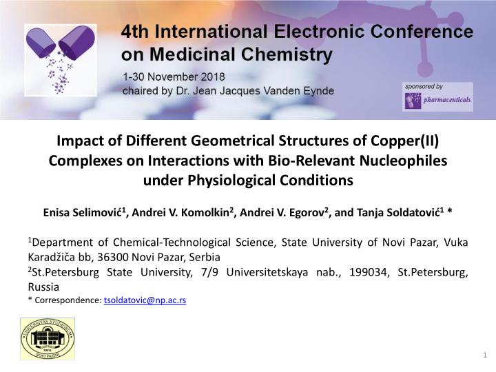 impact of different geometrical structures of copper ii