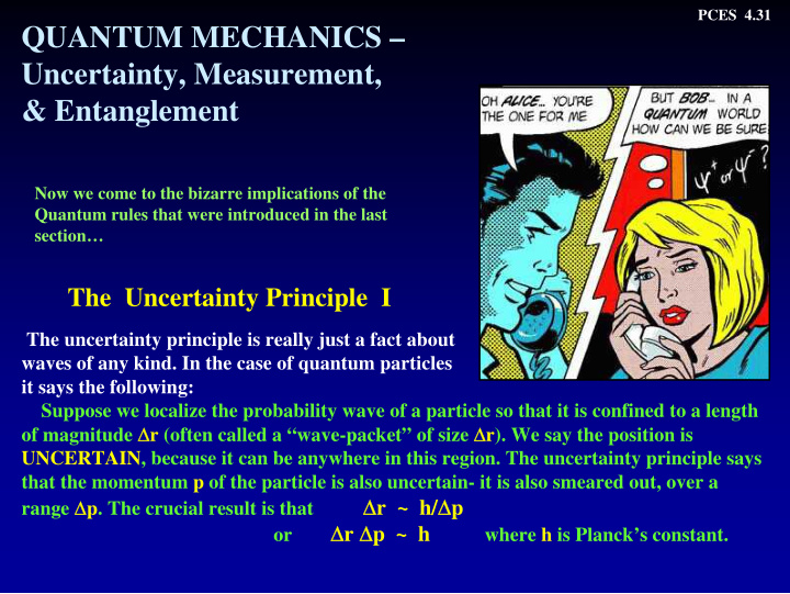 quantum mechanics uncertainty measurement entanglement