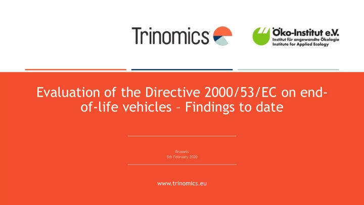 evaluation of the directive 2000 53 ec on end