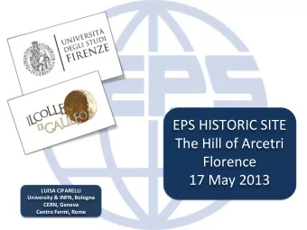 EPS  HISTORIC  SITE    The  Hill  of  Arcetri    Florence    17  May