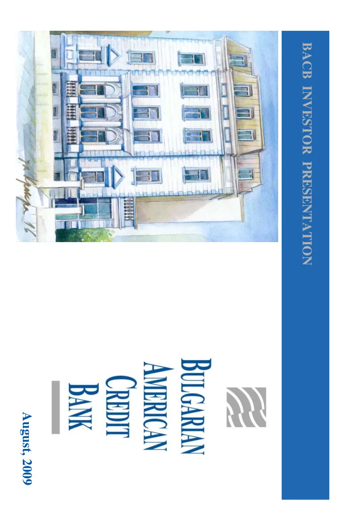 bacb investor presentation august 2009