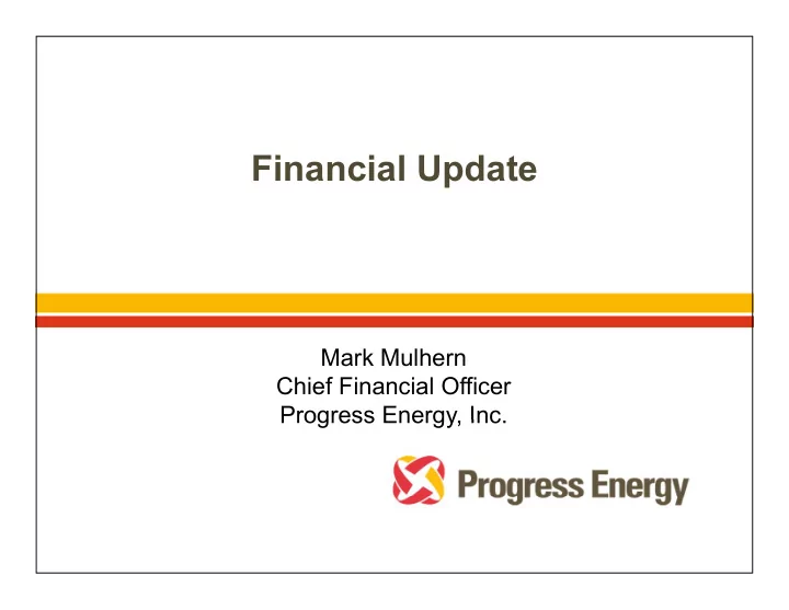 financial update