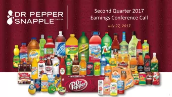 Second Quarter 2017  Earnings Conference Call  July 27, 2017  1  Safe Harbor Statement &amp;