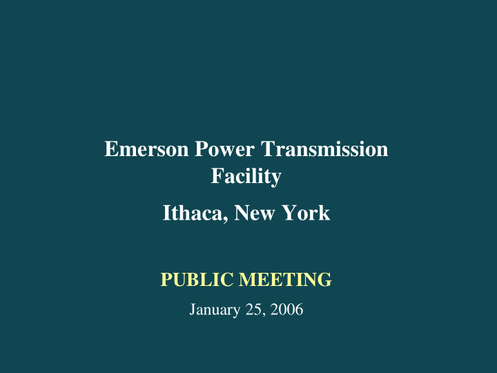 emerson power transmission facility ithaca new york