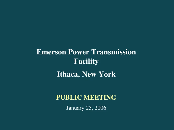 emerson power transmission facility ithaca new york