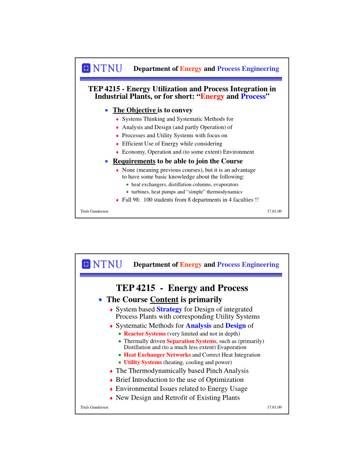 tep 4215 energy and process