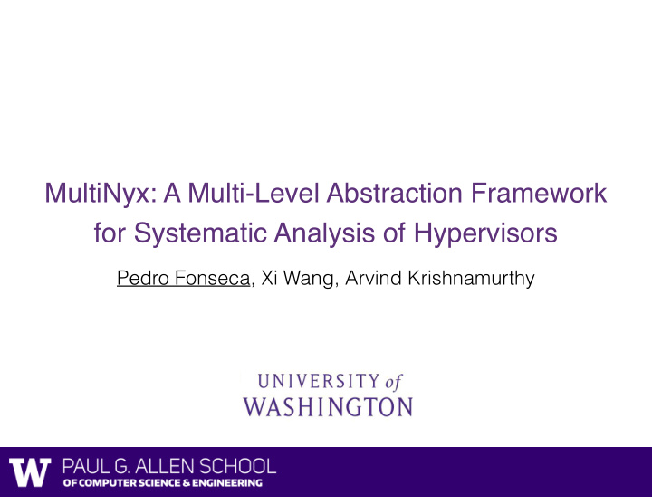 multinyx a multi level abstraction framework for